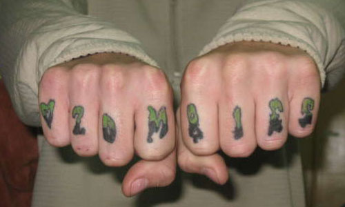 Love Zombie Knuckle Tattoo For Men