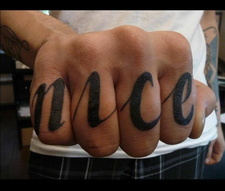 Nice Knuckle Tattoo For Guy