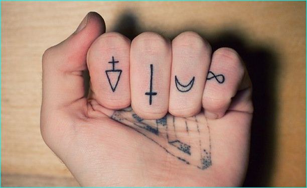 Religious Knuckle Tattoo For Guy