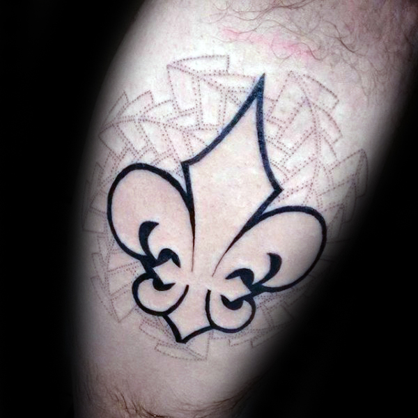 Stylized Fleur De Lis Tattoo On Forearm