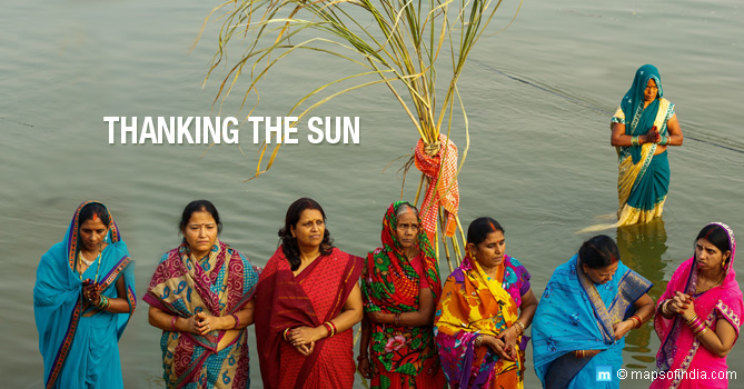 Thanking The Sun On Chhath Puja