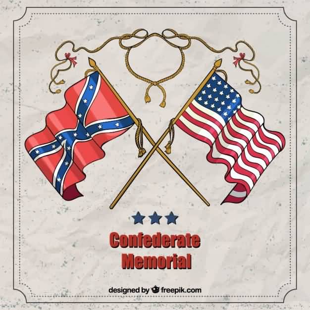 Confederate Memorial Day Flags Cross