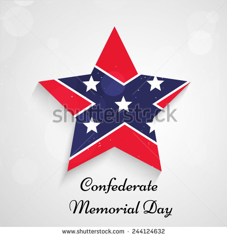 Confederate Memorial Day Star American Flag Illustration