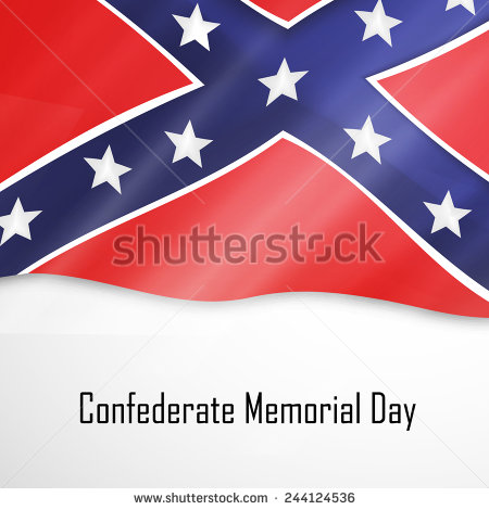 Confederate Memorial Day US South Flag In Background