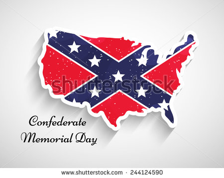 Confederate Memorial Day US South Flag With Map