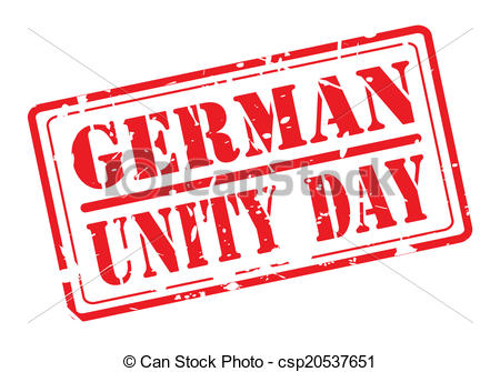 German Unity Day Red Stamp Picture