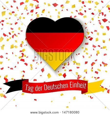 German Unity Day Wishes Heart Flag Picture