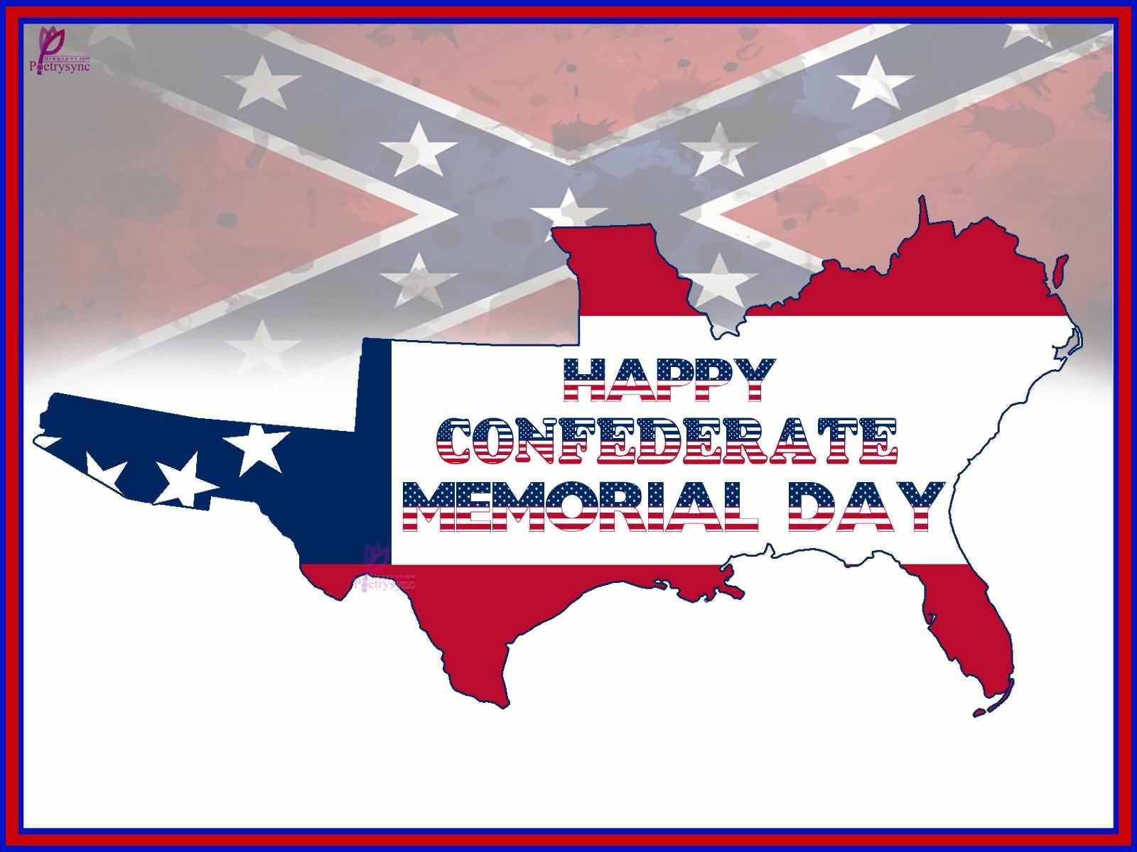 Happy Confederate Memorial Day USA Map Picture