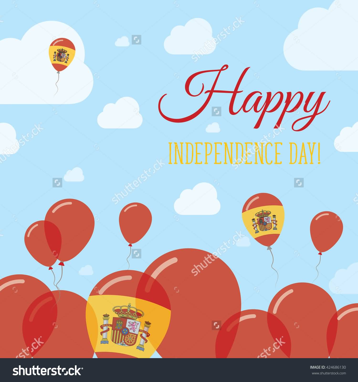 Happy Independence Day Spain Balloons Picture