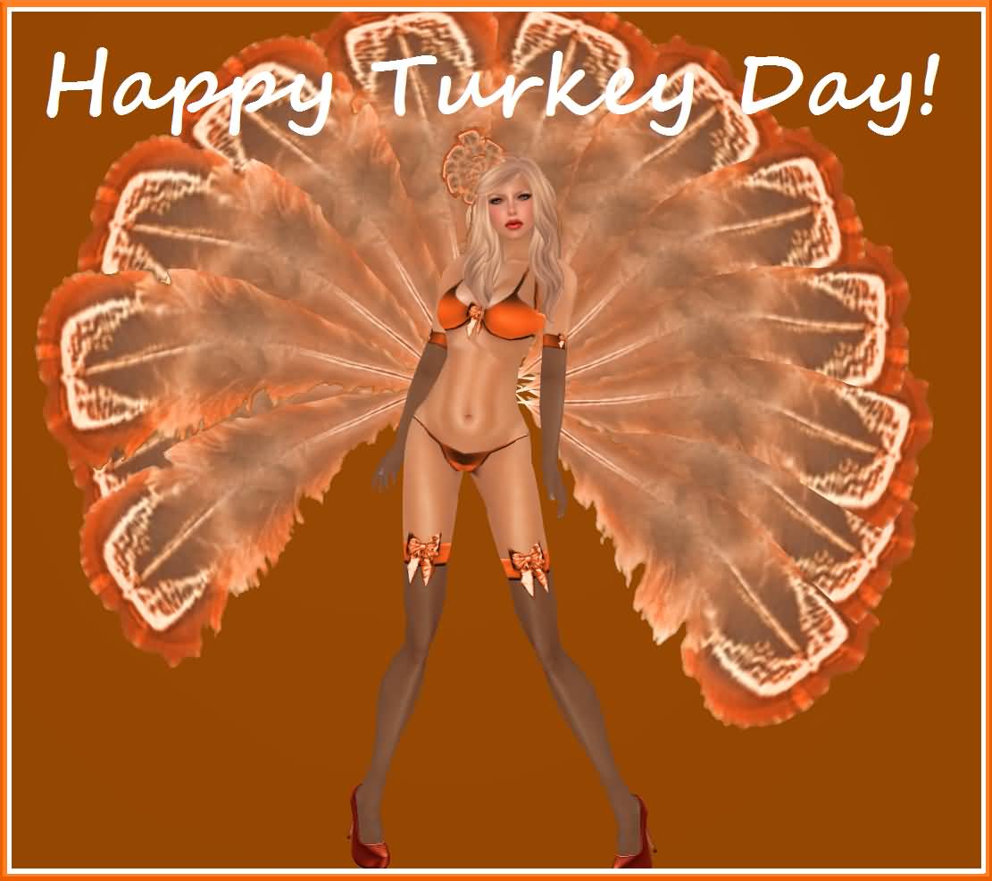 Happy Turkey Day Girl In Turkey Costume Picture