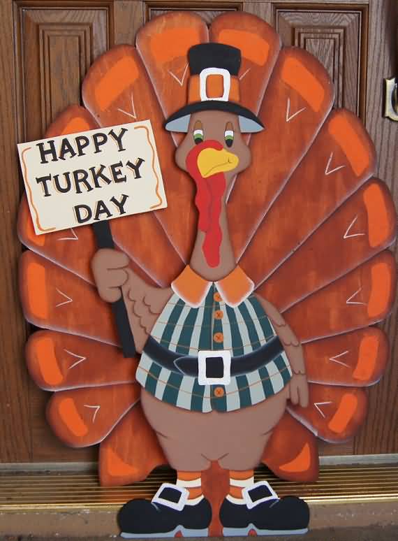 Happy Turkey Day Turkey With Signboard