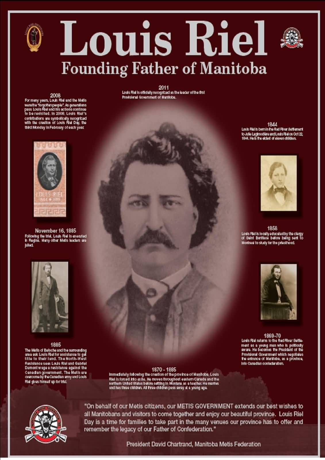 Louis Riel Day Founding Father Of Manitoba Poster