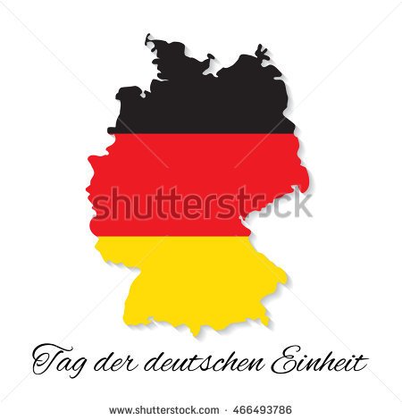 October 3 German Unity Day Map Illustration