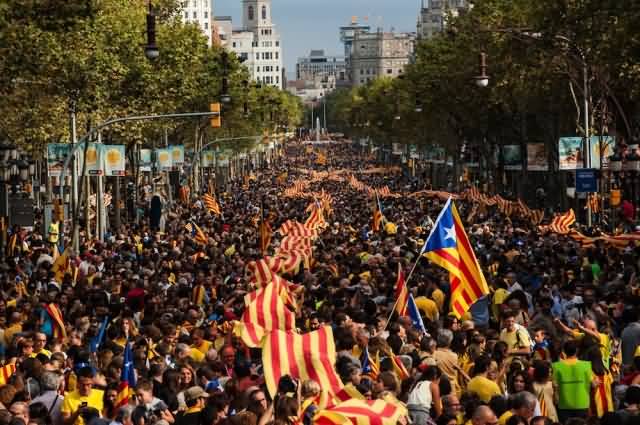 People Of Spain Celebrating National Day