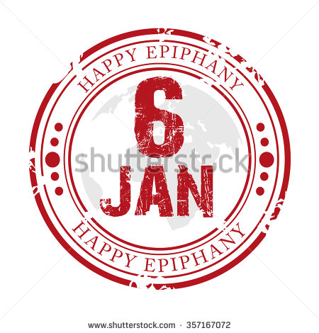 Happy Epiphany 6 January Red Stamp