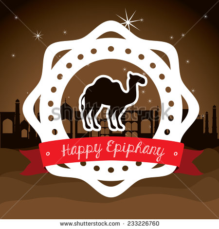 Happy Epiphany Camel Illustration