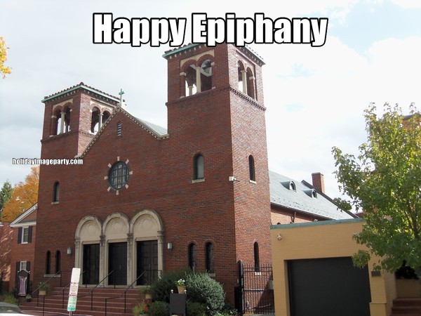 Happy Epiphany Church In Background