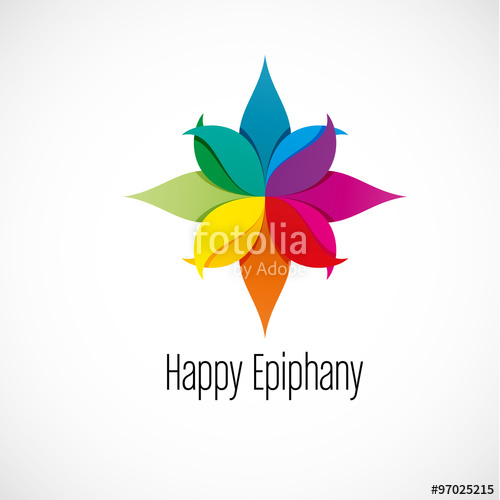 Happy Epiphany Colorful Flower Design