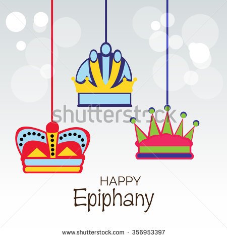 Happy Epiphany Crowns Illustration