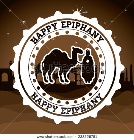 Happy Epiphany Design Over Brown Background Illustration