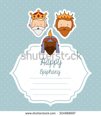 Happy Epiphany Kings Faces Card