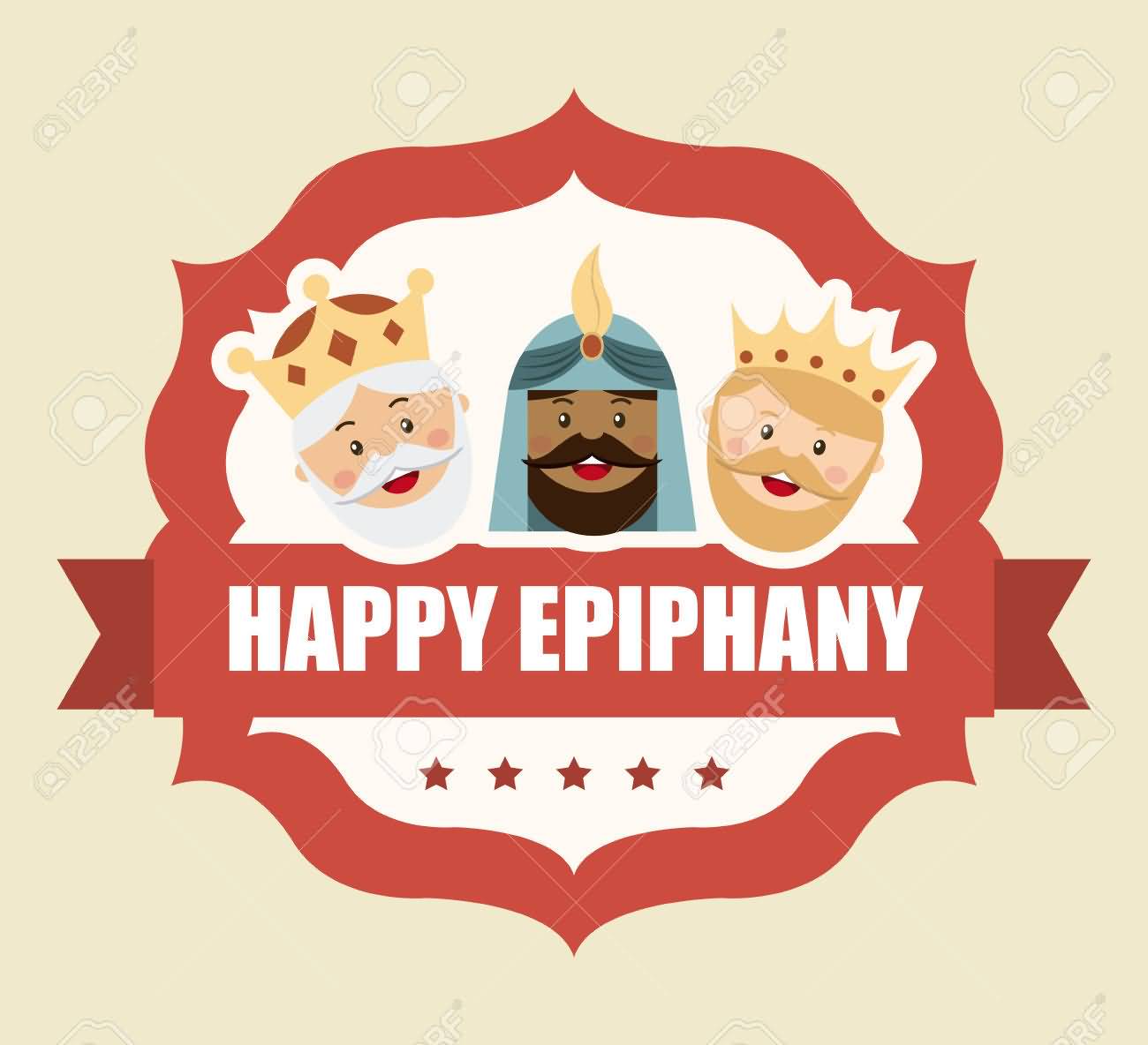 Happy Epiphany Over Pink Background Illustration