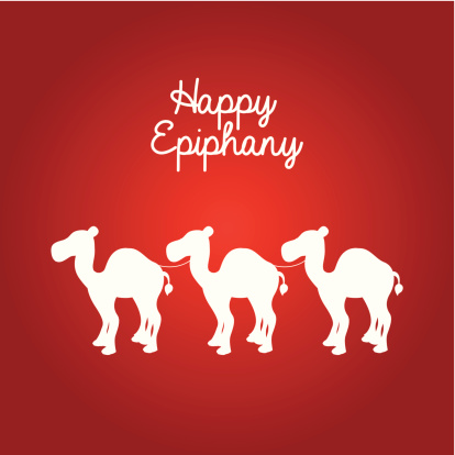 Happy Epiphany Three Camels Illustration