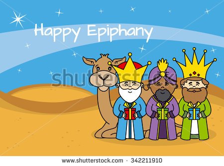 Happy Epiphany Three Kings With Camel Illustration