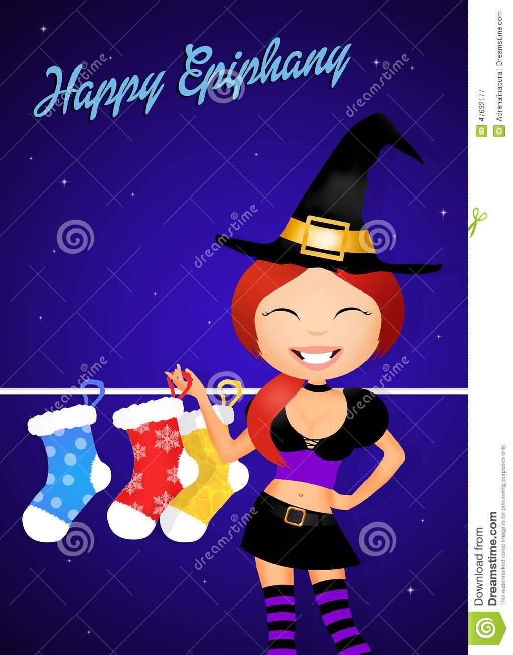 Happy Epiphany Witch With Socks Picture