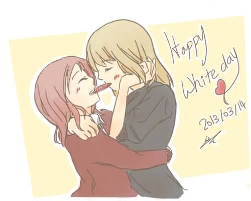 Happy White Day Anime Loving Couple Picture