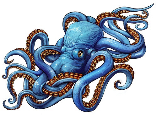 Attractive 3D Octopus Tattoo Design By Alan Mayoral