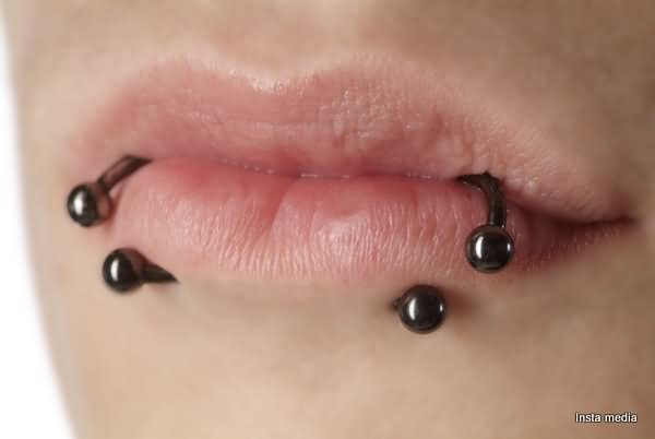 Black Beat Lip Piercing