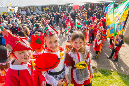 Children During The St. David's Day Parade