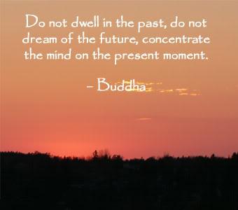 Do not dwell in the past, do not dream of the future, concentrate the mind on the present moment. Buddha