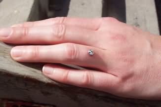 Finger Ring Piercing With Gem