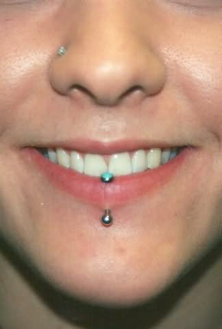 Labret And Beat Nose Piercing