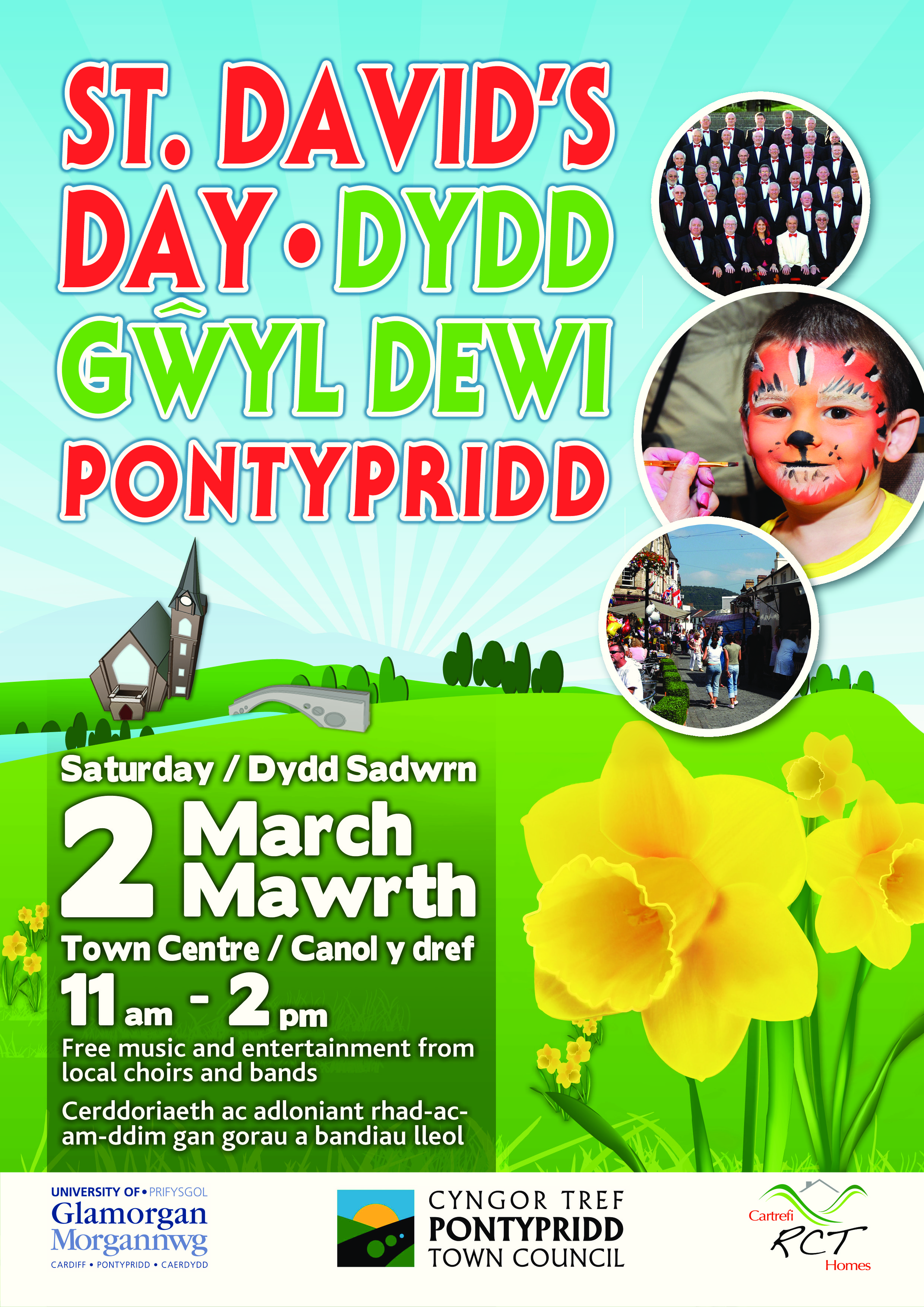 St. David's Day Dydd Gwyl Dewi Pontypridd