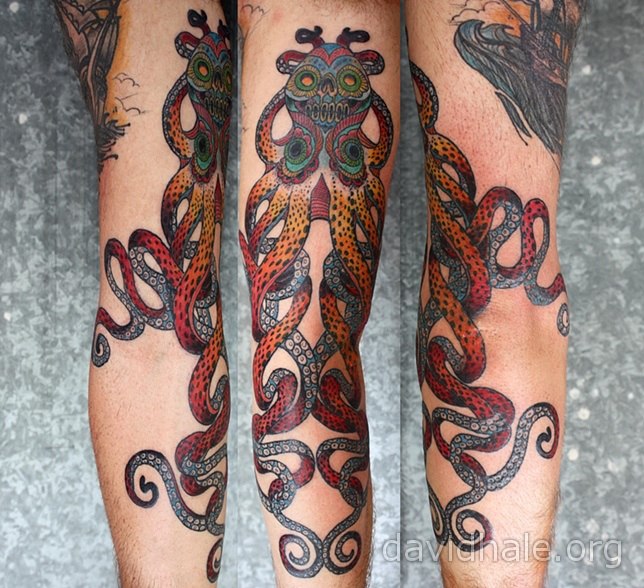 Unique Colorful Octopus Tattoo Design For Sleeve