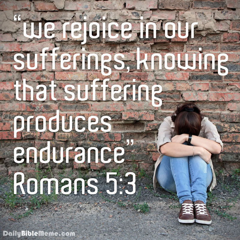 We rejoice in our sufferings, knowing that suffering produces endurance