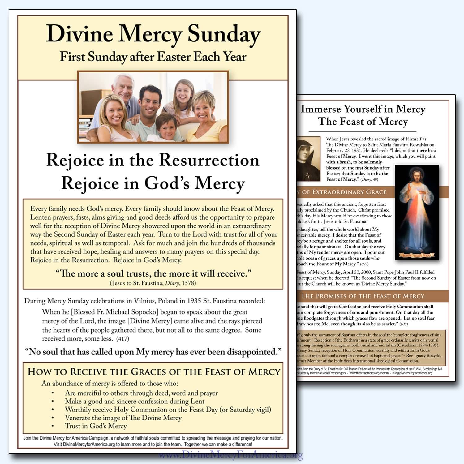 Divine Mercy Sunday First Sunday After Easter Each Year