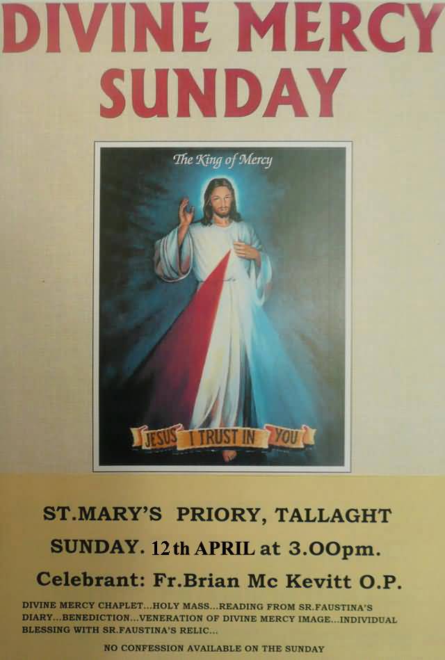 Divine Mercy Sunday Jesus, I Trust In You Poster