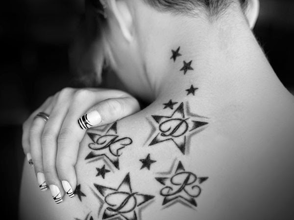 tattoos for girls on shoulder stars