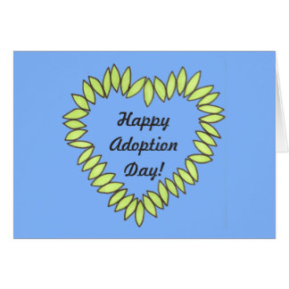 Happy Adoption Day Leaf Heart Greeting Card