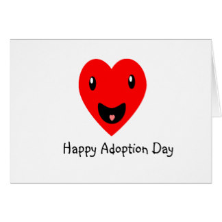 Happy Adoption Day Red Heart Greeting Card