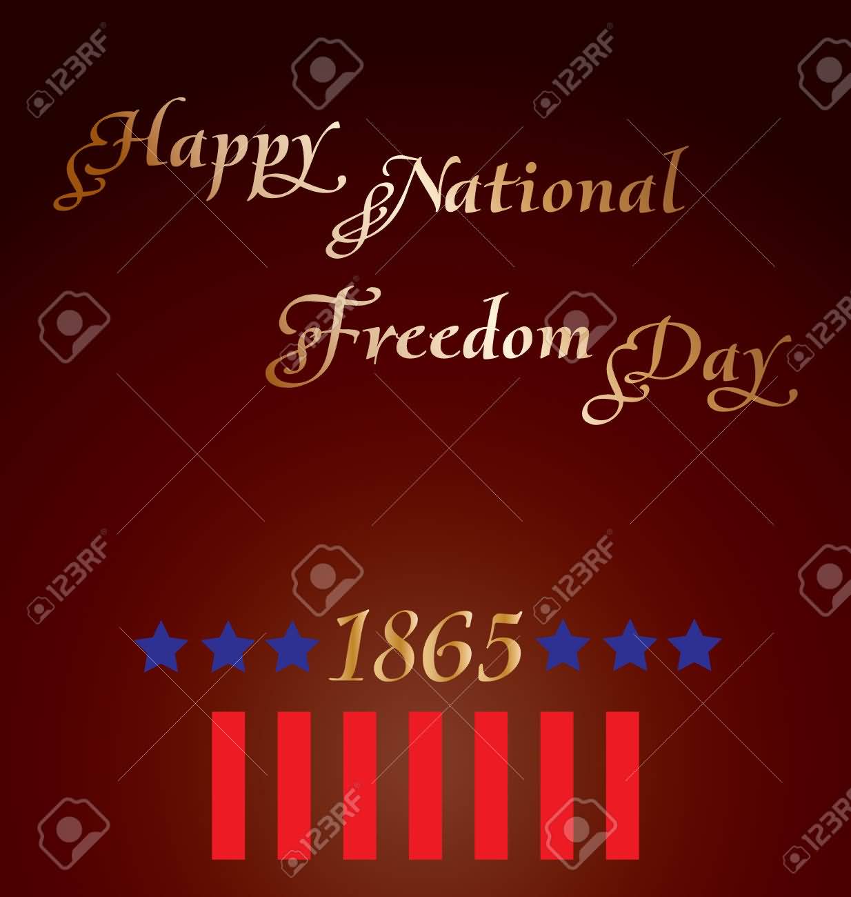 Happy National Freedom Day 1865 Illustration