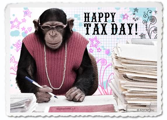 Happy Tax Day Chimpanzee Picture