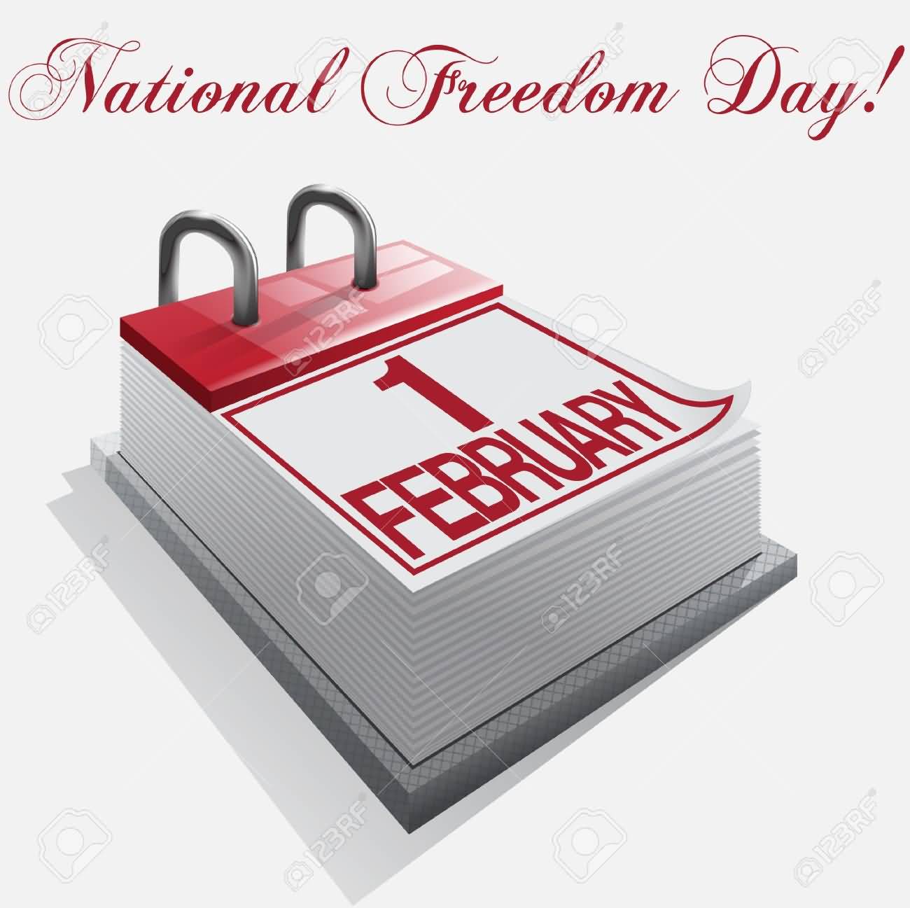 National Freedom Day 1 February Calendar Illustration