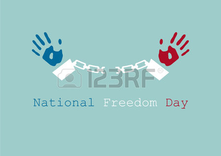 National Freedom Day Broken Manacles On Hand Illustration