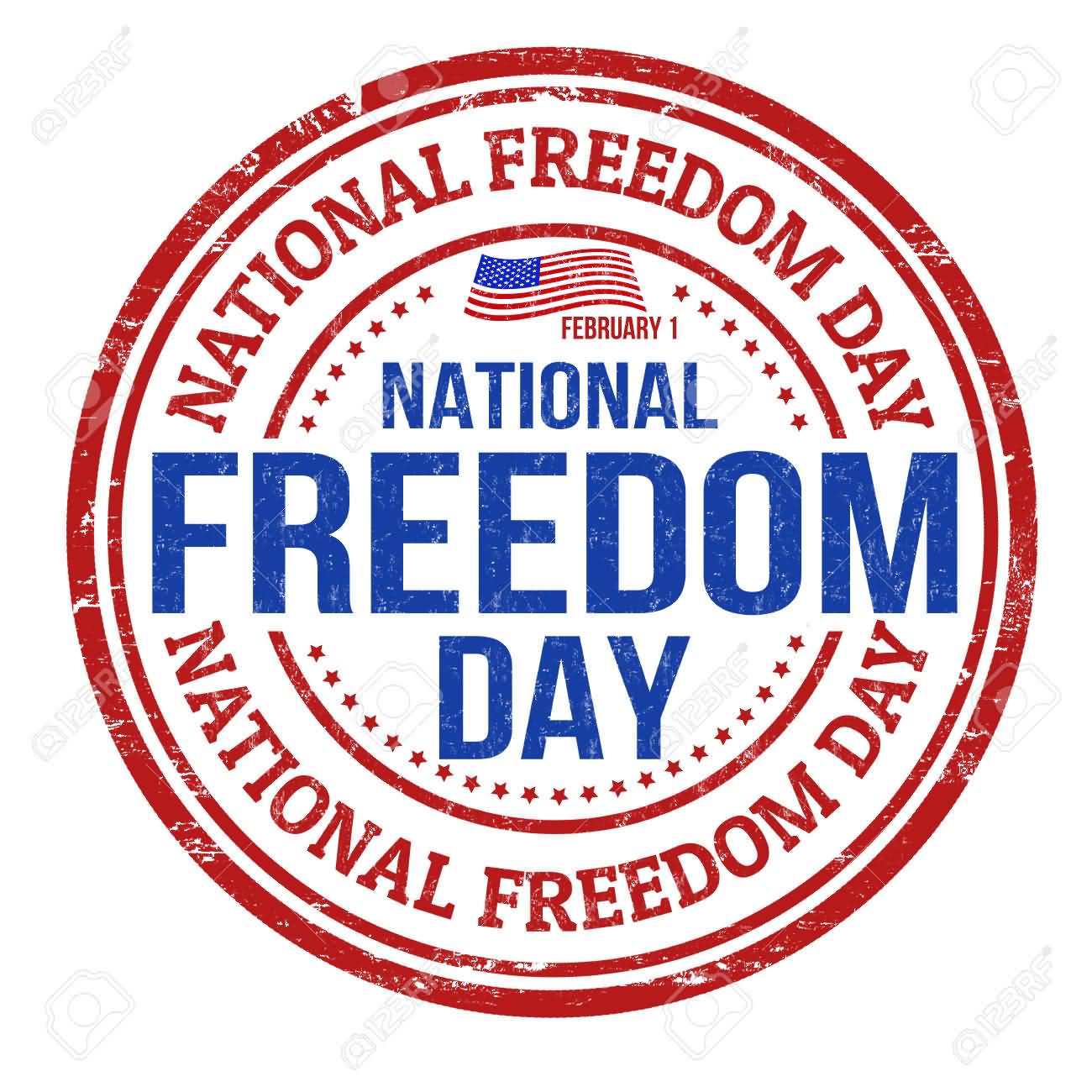 National Freedom Day February 1 Grunge Stamp