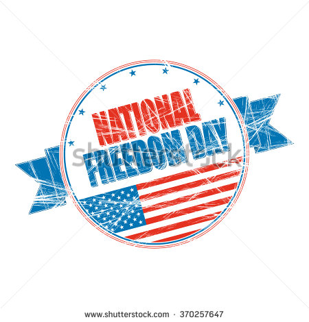 National Freedom Day Grunge Rubber Stamp